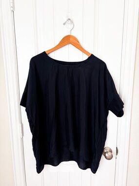 COS Oversized Silk Blouse Navy Size Small